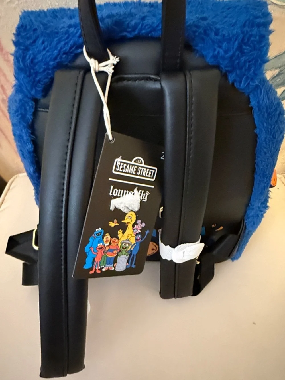 Loungefly Sesame Street Cookie Monster Plush Mini Backpack - Blue New!